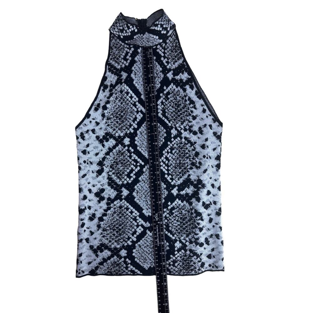 Zara Knit High Neck Shirt Snake Print Sleeveless Fitted Animal Print Size Large - Picture 5 of 7